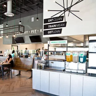 people sitting at the counter