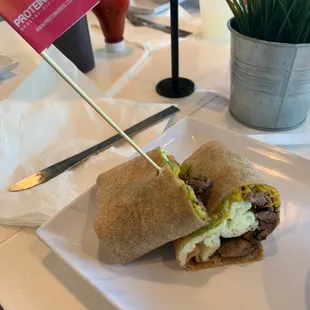 Steak breakfast burrito