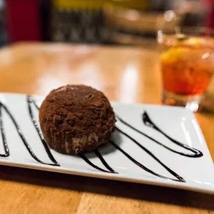 a chocolate dessert on a plate