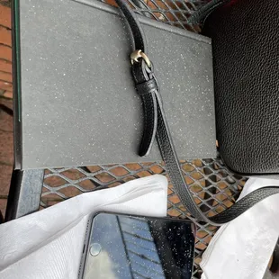 the contents of a purse and a cell phone