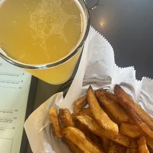 Fries &amp; mango cart beer