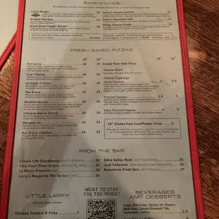 menu