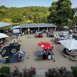 Looking down on the play area