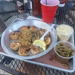Grilled Shrimp Over Jambalaya