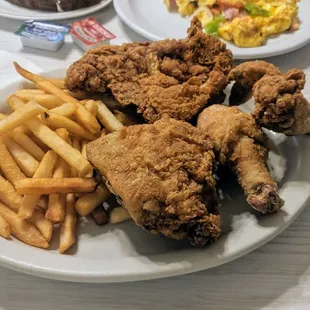 Half a chicken with fries
