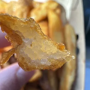 Up close and personal with the inside of the thick fries