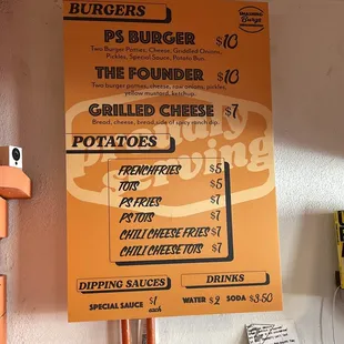 Menu as of October 2023