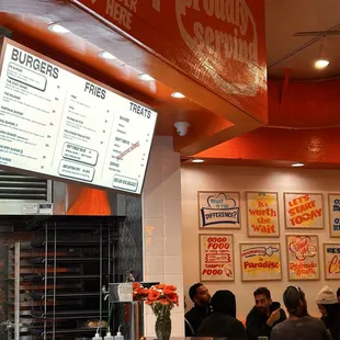 menu and front counter