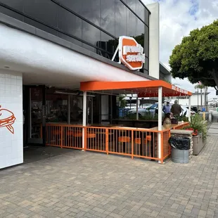 Covered outdoor seating area