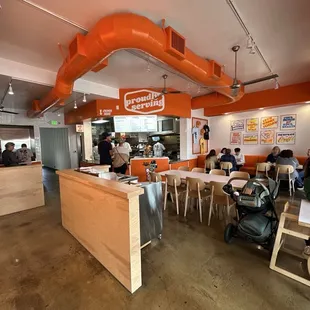Clean, bright, and fun interior also with outdoor seating