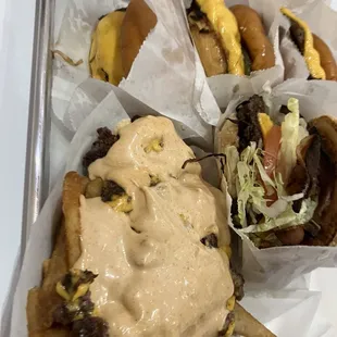 Me and my family&apos;s orders of burgers and fries
