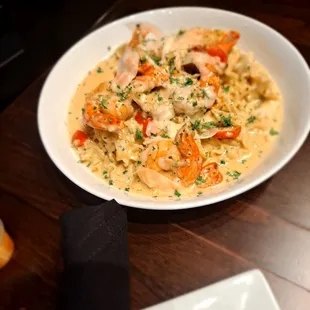 Shrimp and Lobster Tail pasta.