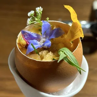 Uni Egg (Sea Urchin, Champagne Beurre Blanc, Brioche Croutons)