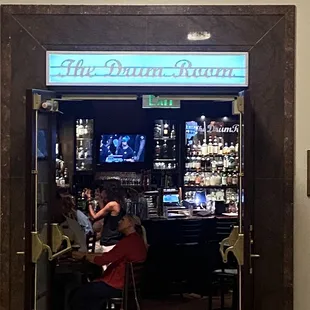 the entrance to the restaurant