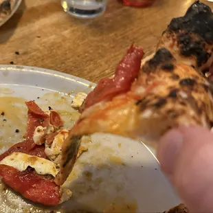 Great toppings... and where they ended up when picking up a slice