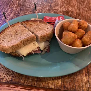 Reuben Sandwich + Tator Tots