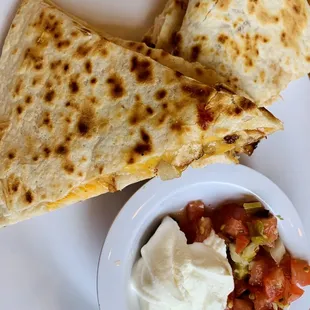 two quesadillas on a plate