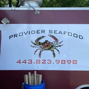 Sign in front of food truck