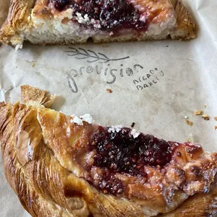 two pastries on wax paper