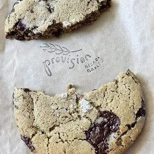 a half eaten cookie