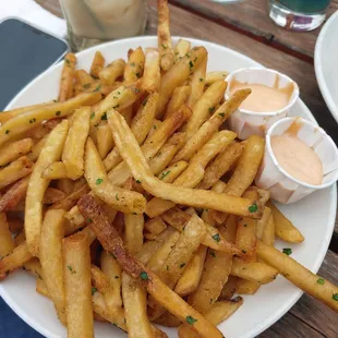 Triple fried fries with the bomb FRY sauce