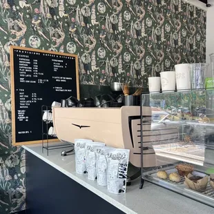 a coffee shop counter