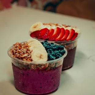 two cups of smoothie