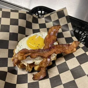 a bacon and egg sandwich