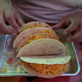 Double stuffed tacos with beef