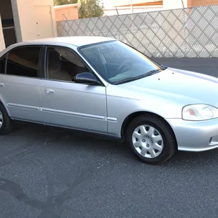 One of two courtesy cars available