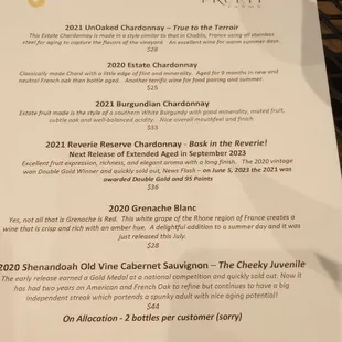 The offerings the day we went