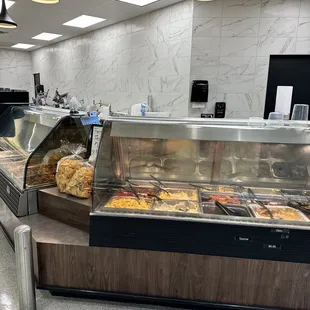 a variety of pastries on display