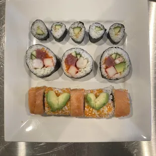 a plate of sushi