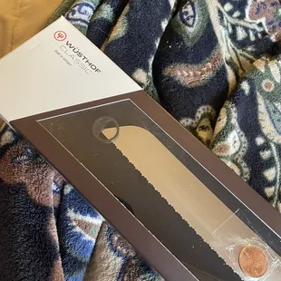 Knife with Penny for good luck!