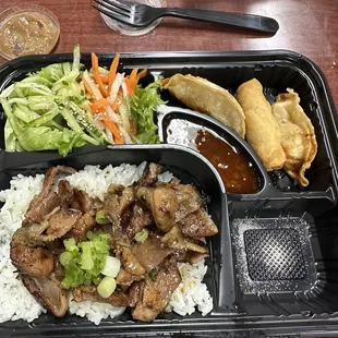 Grill pork with rice