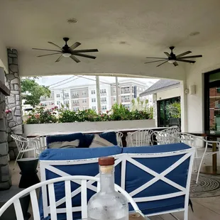 Large ceiling fans but didn't need it this beautiful morning