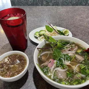 House special pho  And bone marrow broth.