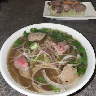 Eye Round Steak Pho 3.4/5 broth was missing something but the protein was so tendered &amp; melted in my mouth.