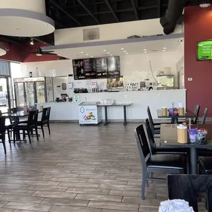 the inside of a restaurant