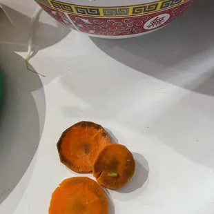 Rotten carrots in the vegetable pho