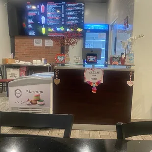  view of a restaurant counter