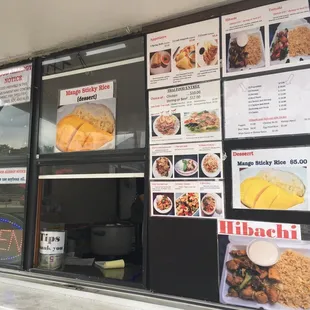 Menu outside on food truck