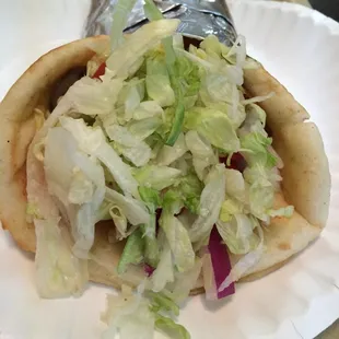 Gyro? Looks like a lettuce pita.