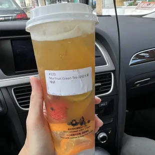 Mix Fruit Green Tea - a little too sweet for me but I still enjoyed it and the fresh fruit was amazing