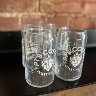 two glasses on a table