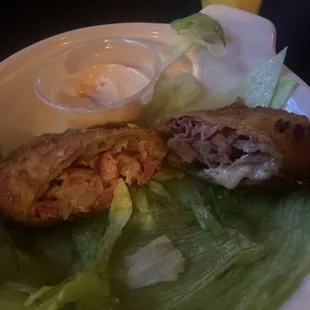 Rueben egg rolls made in house