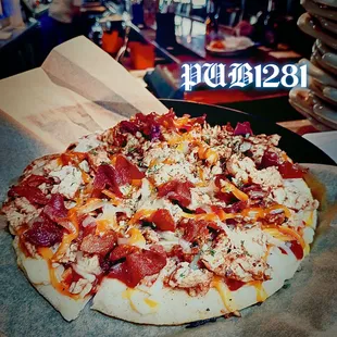 BBQ chicken pita pizza