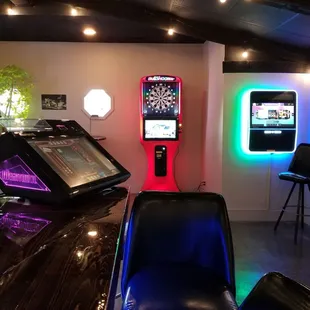 If drinks aren't enough, there are other entertainment options and outdoor seating inn the back. Live music at times also