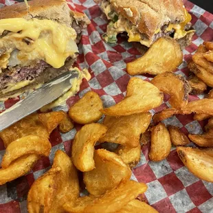 We split both burgers.