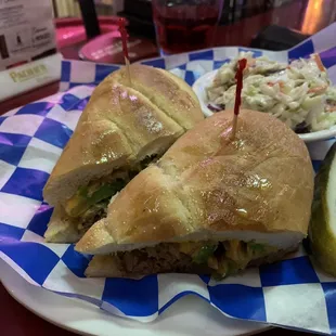 Philly cheesesteak with coleslaw 1/17/20